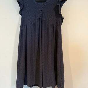 Cupshe Navy Eyelet Lace Flutter Sleeve Dress Women’s Small NWT